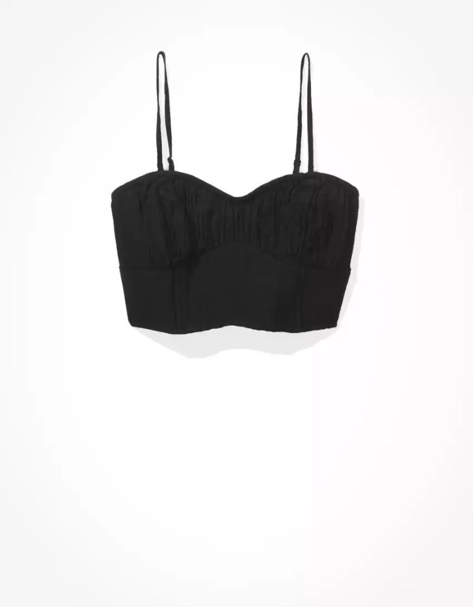 Chemises American Eagle AE Corset Tube Top Noir Femme | NWL-36522097